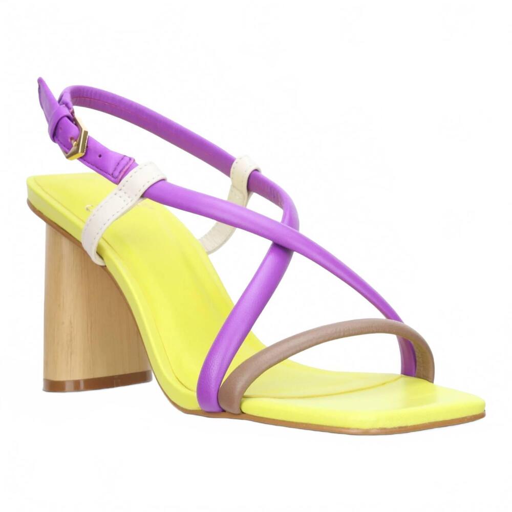 NEW CARRANO women's leather strappy sandal in multi colored